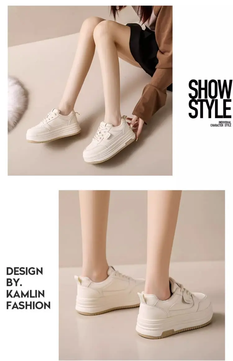 Women White Thick Casual Shoes Autumn Winter 2024 — feature 9
