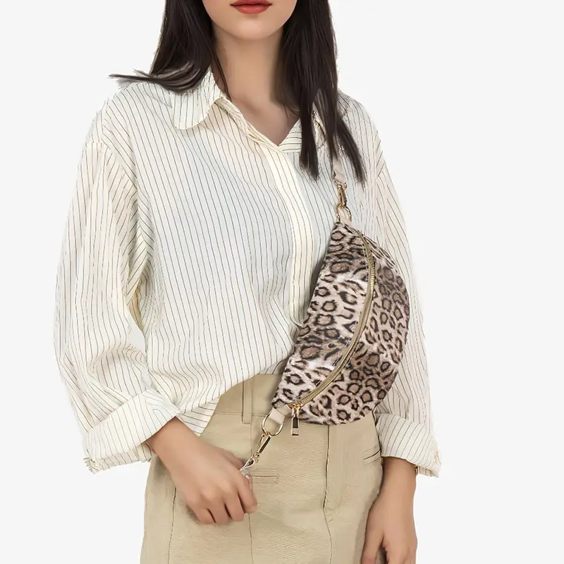 Women's Leopard Print Dot Crossbody Bag