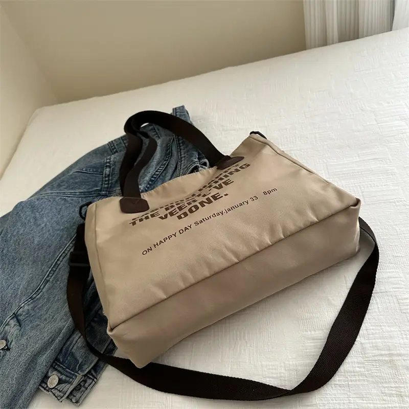 Women's Black Canvas Commuter Bag 2024 Large Capacity - Image 5