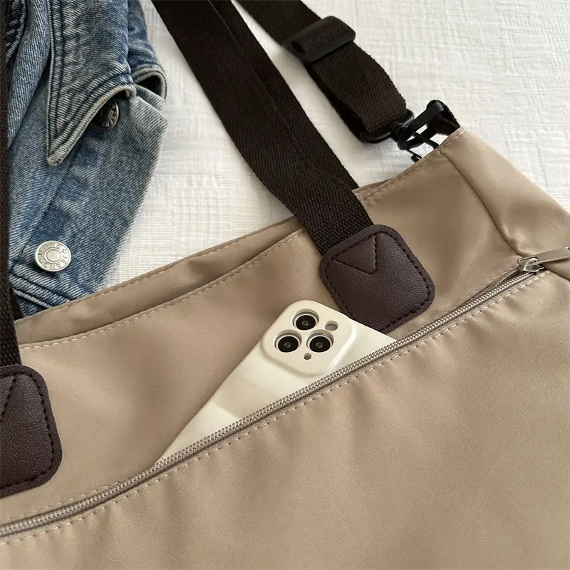 Women's Black Canvas Commuter Bag 2024 Large Capacity - Image 6