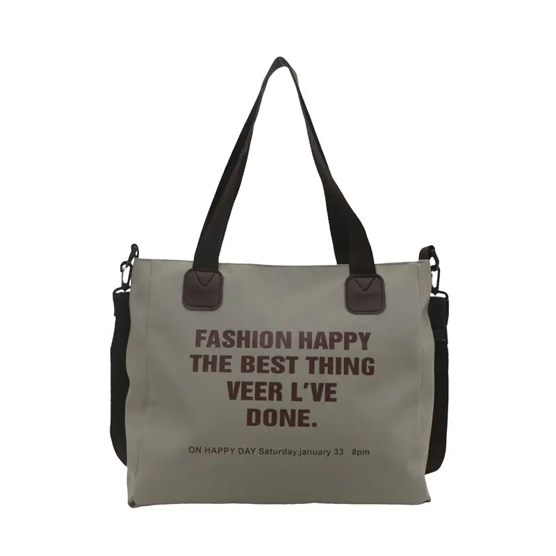 Women's Black Canvas Commuter Bag 2024 Large Capacity - Image 3