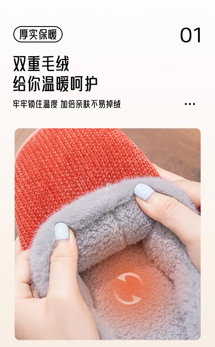 Mashimoto Middle-aged and Elderly Cotton Slippers Women's Winter Home Indoor EVA Thick Bottom Warm fleece-lined Household Winter Slippers — feature 5
