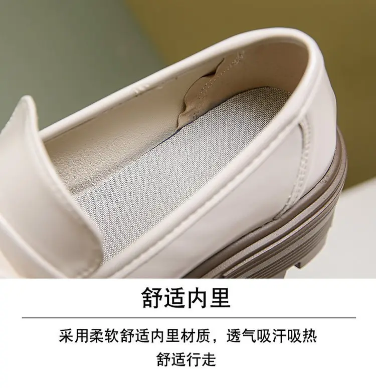 Women's Summer Wholesale Thick-Soled Heightening Single Shoes with Skirts, British Style Small Leather Shoes, Thick-Heeled Loafers — feature 8