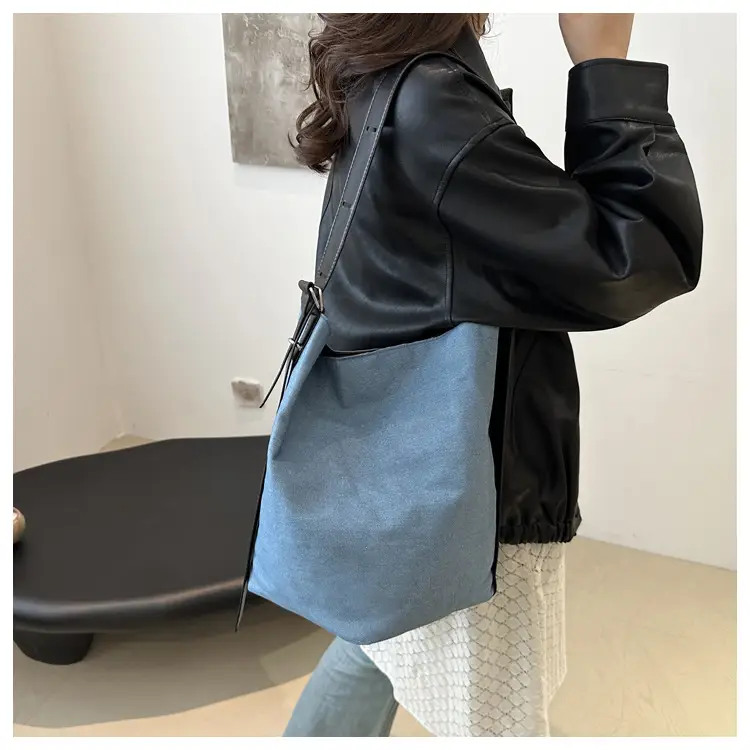 Women's Korean Style Blue Denim Shoulder Bag 2024 — feature 10