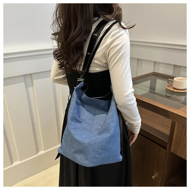 Women's Korean Style Blue Denim Shoulder Bag 2024 — feature 14