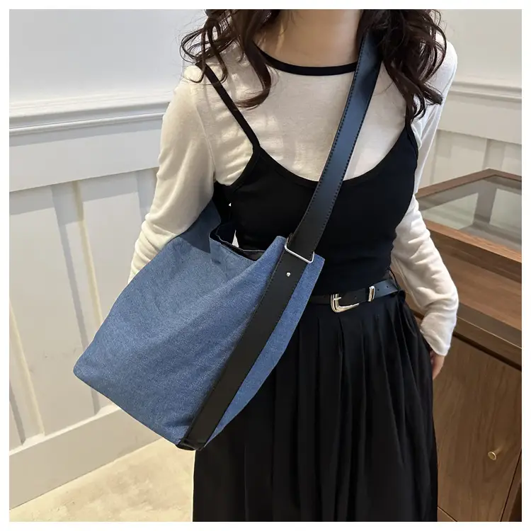 Women's Korean Style Blue Denim Shoulder Bag 2024 — feature 16