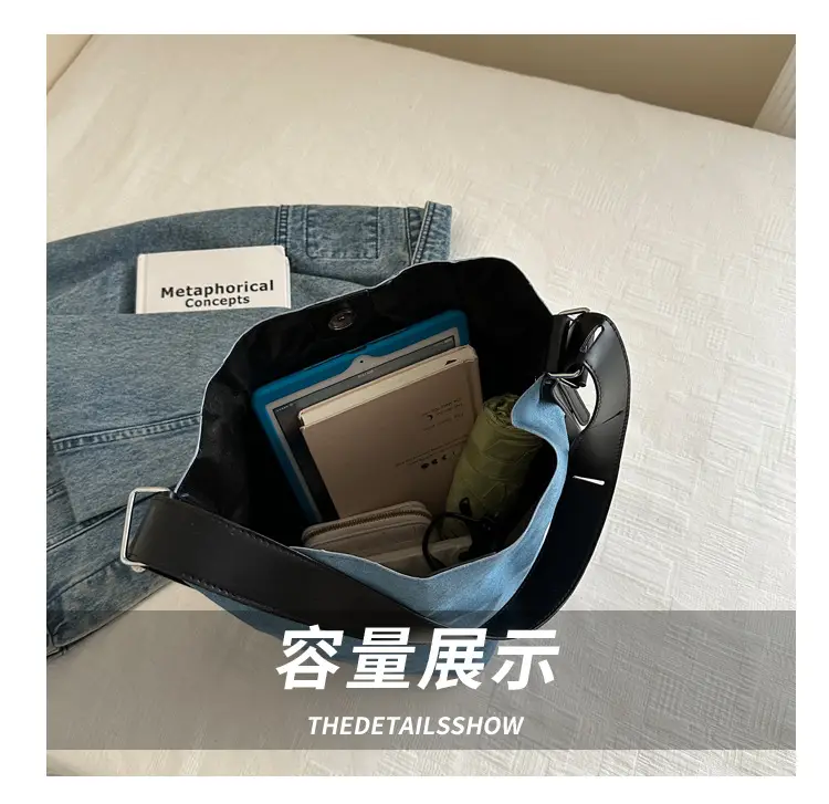 Women's Korean Style Blue Denim Shoulder Bag 2024 — feature 7