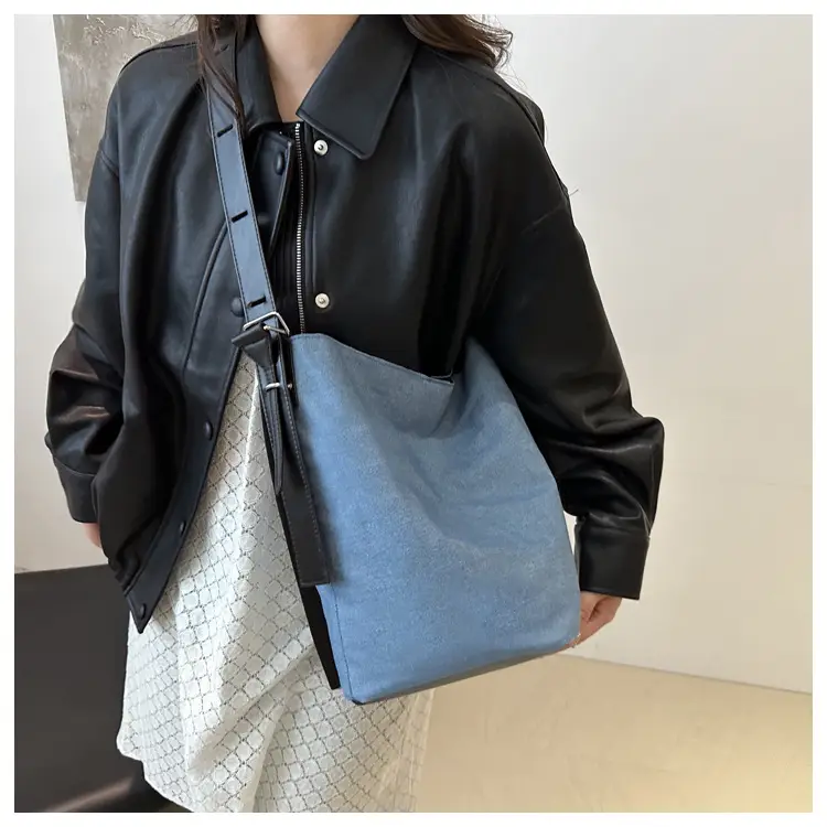 Women's Korean Style Blue Denim Shoulder Bag 2024 — feature 8