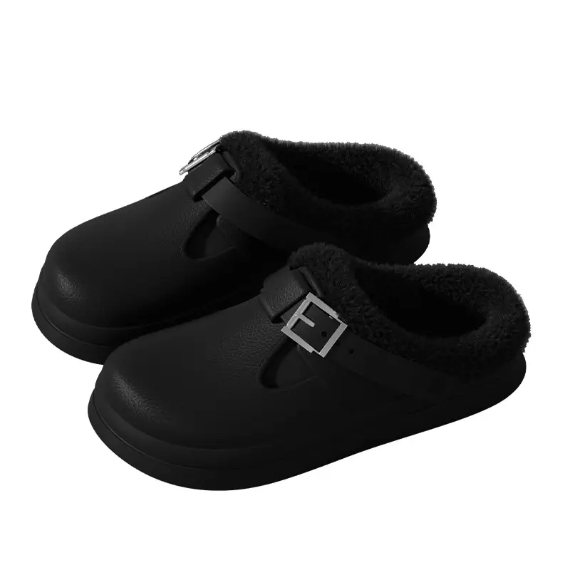 New Waterproof Cotton Slippers for Women, Autumn and Winter Warm Indoor Home Slippers, Fleece-Lined and Thickened, Suitable for Outdoor Wear, Closed-Toe - Image 8