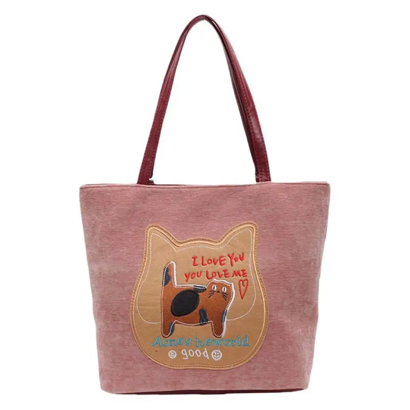 Cute Cartoon Cat Design Shoulder Bag for Women
