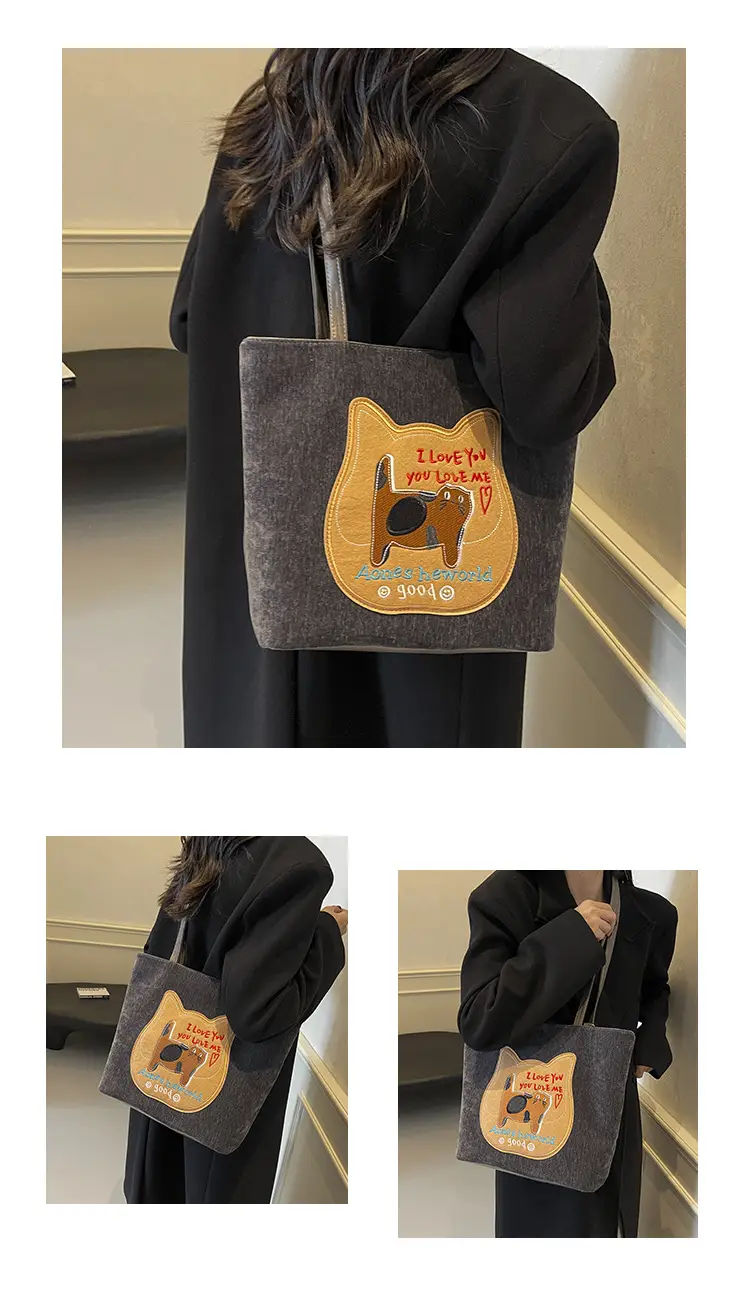 Cute Cartoon Cat Design Shoulder Bag for Women — feature 11