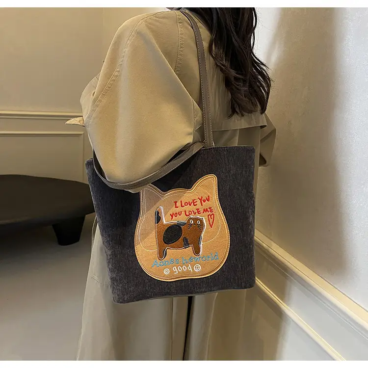 Cute Cartoon Cat Design Shoulder Bag for Women — feature 25
