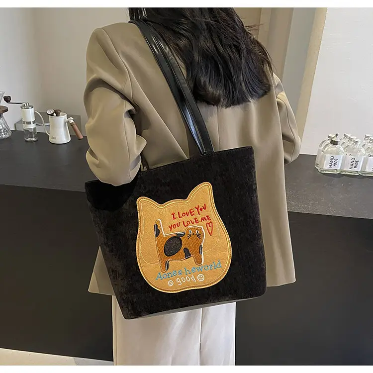 Cute Cartoon Cat Design Shoulder Bag for Women — feature 30