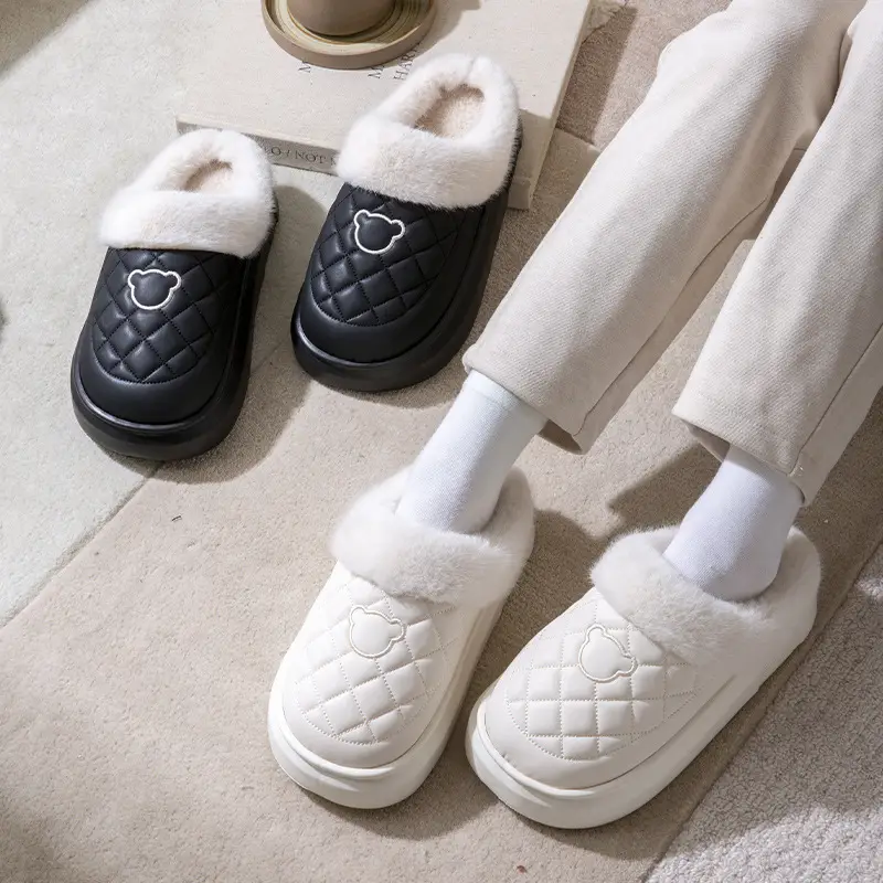 Women Warm Cotton Slippers Winter Indoor Non-Slip
