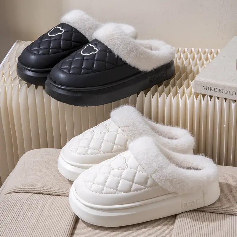Women Warm Cotton Slippers Winter Indoor Non-Slip
