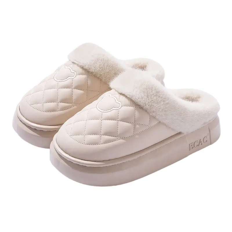 Women Warm Cotton Slippers Winter Indoor Non-Slip