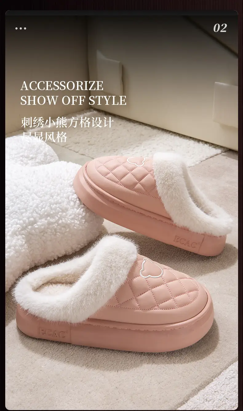 Women Warm Cotton Slippers Winter Indoor Non-Slip — feature 8