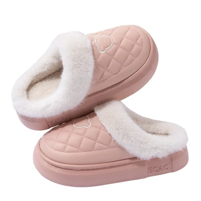 Women Warm Cotton Slippers Winter Indoor Non-Slip
