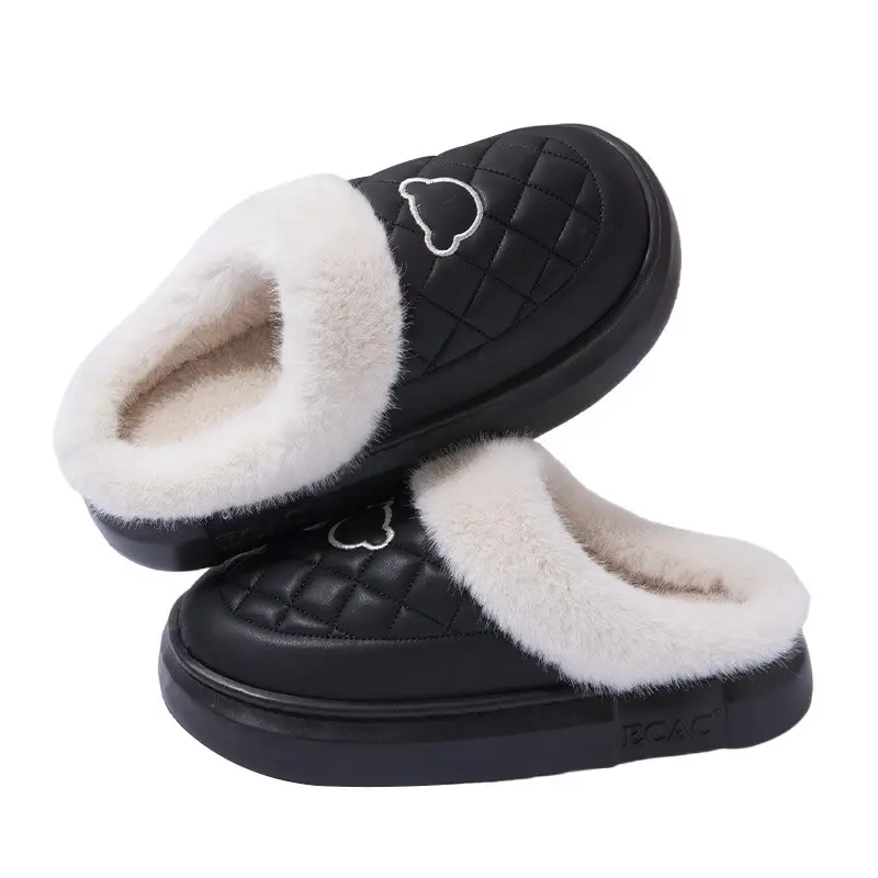 Women Warm Cotton Slippers Winter Indoor Non-Slip