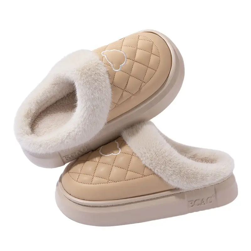 Women Warm Cotton Slippers Winter Indoor Non-Slip