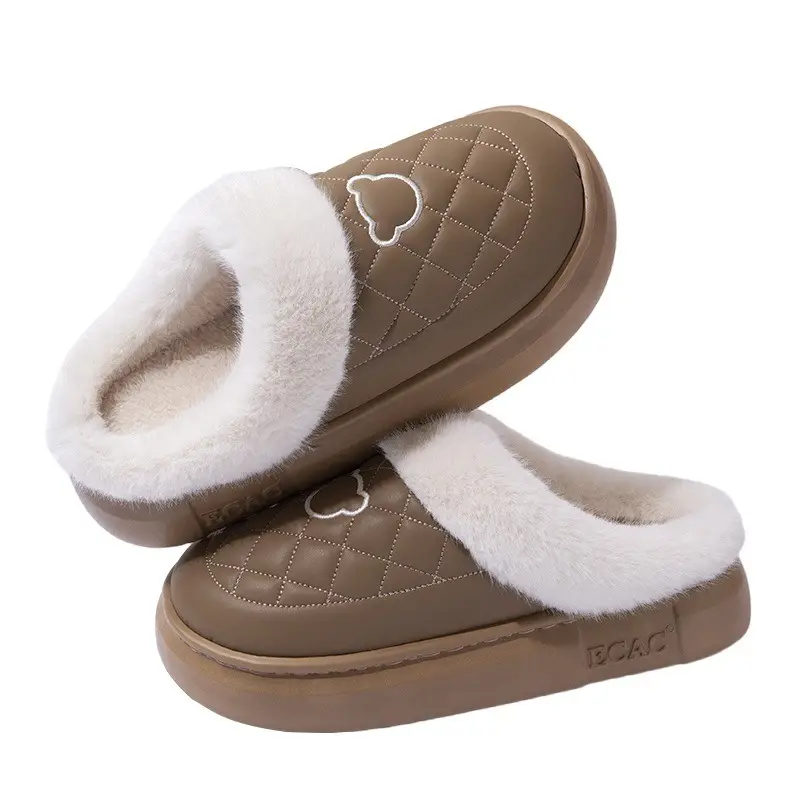 Women Warm Cotton Slippers Winter Indoor Non-Slip
