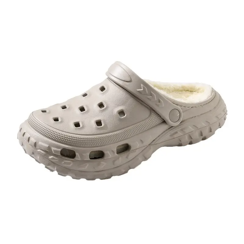 Croc Shoes with Fleece Lining, Couple Style, Winter Fashion, Casual, Warm, Multi-Color Cotton Slippers, Two-Way Wear, Closed-Toe Shoes, Wholesale - Image 8