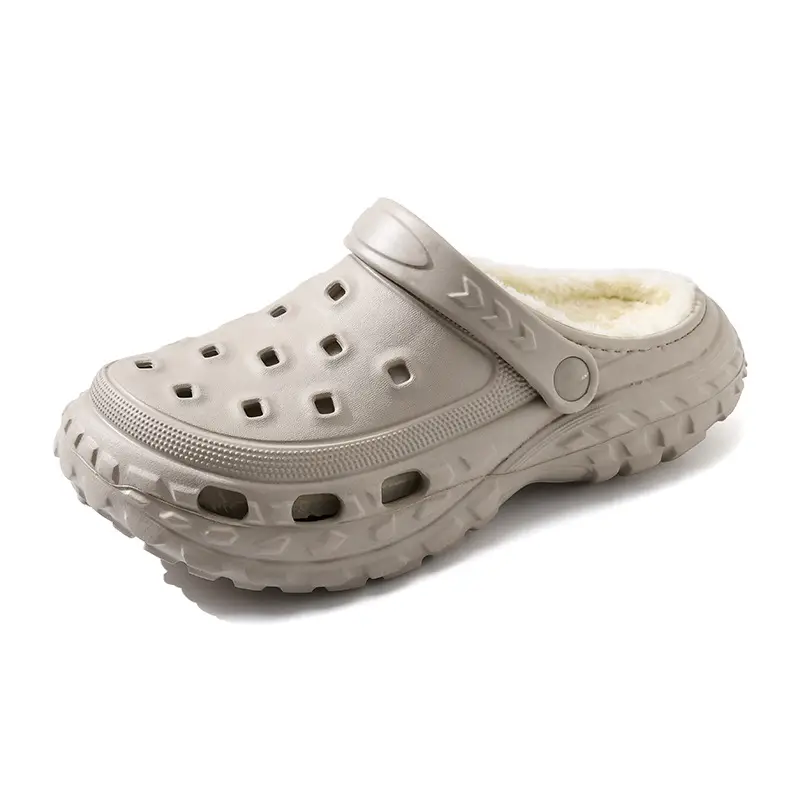 Croc Shoes with Fleece Lining, Couple Style, Winter Fashion, Casual, Warm, Multi-Color Cotton Slippers, Two-Way Wear, Closed-Toe Shoes, Wholesale - Image 2