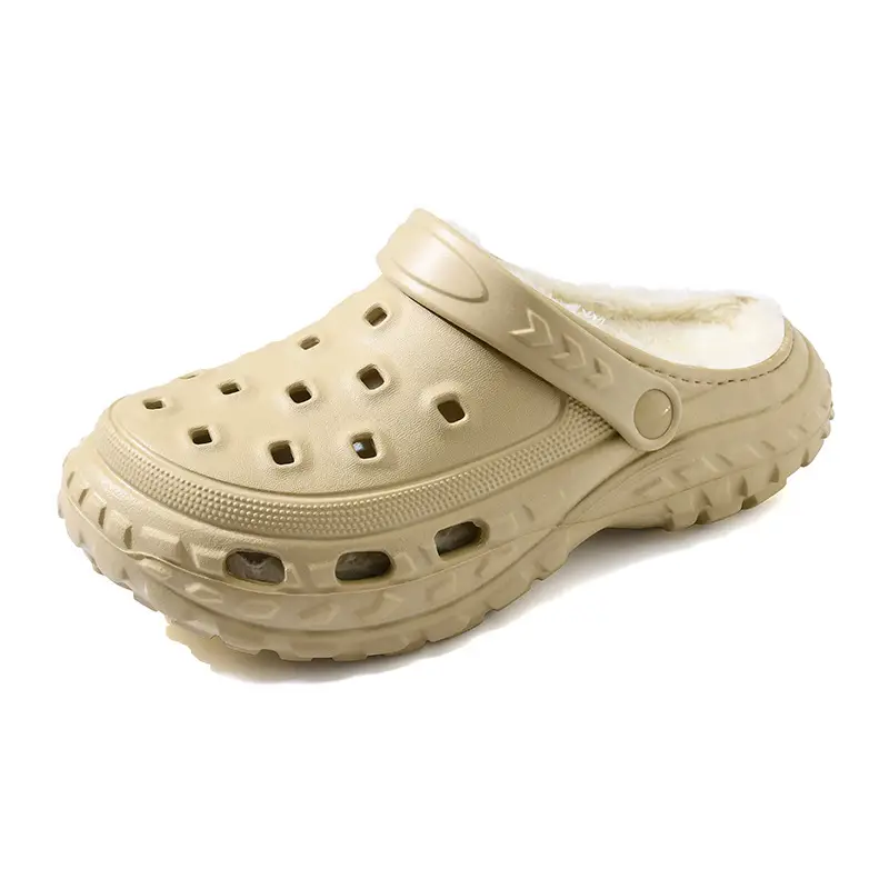 Croc Shoes with Fleece Lining, Couple Style, Winter Fashion, Casual, Warm, Multi-Color Cotton Slippers, Two-Way Wear, Closed-Toe Shoes, Wholesale - Image 3