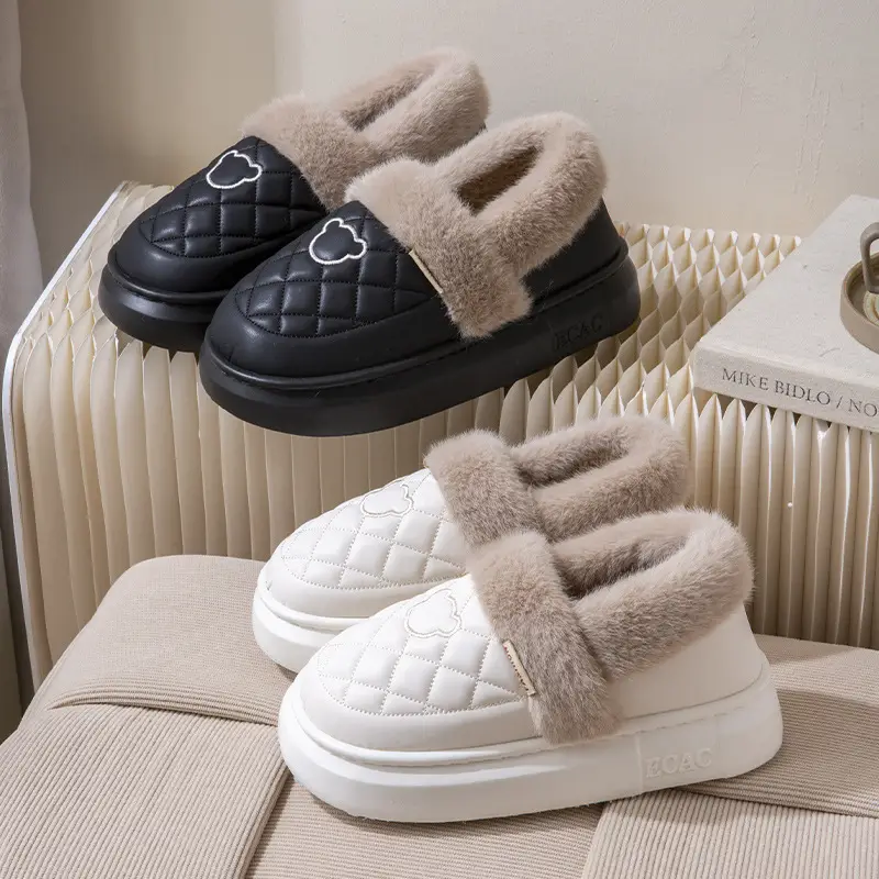 Waterproof Bag with Cotton Slippers Women's Winter Warm Outer Wear Couple's Home Warm Shoes for Men's Autumn - Image 15