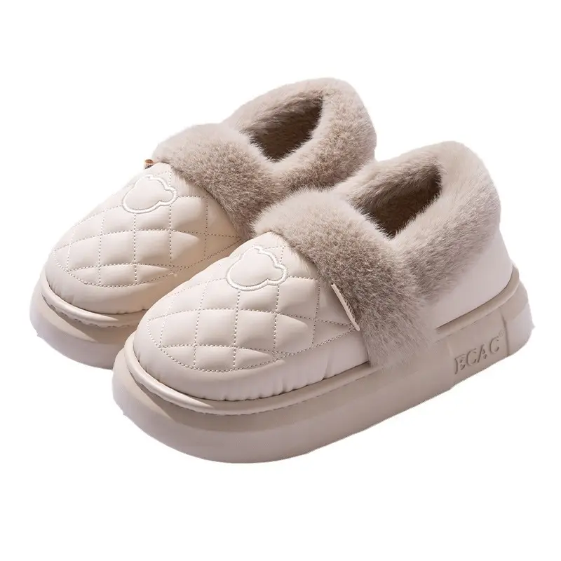 Waterproof Bag with Cotton Slippers Women's Winter Warm Outer Wear Couple's Home Warm Shoes for Men's Autumn - Image 17