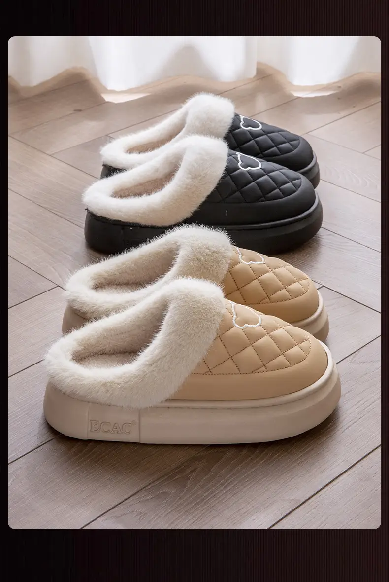 Waterproof Bag with Cotton Slippers Women's Winter Warm Outer Wear Couple's Home Warm Shoes for Men's Autumn — feature 16