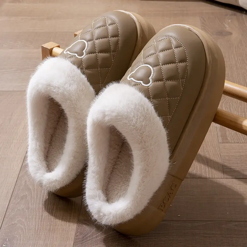 Waterproof Bag with Cotton Slippers Women's Winter Warm Outer Wear Couple's Home Warm Shoes for Men's Autumn - Image 11