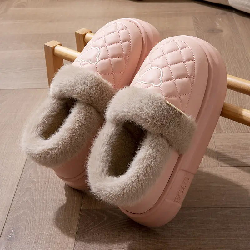 Waterproof Bag with Cotton Slippers Women's Winter Warm Outer Wear Couple's Home Warm Shoes for Men's Autumn - Image 2