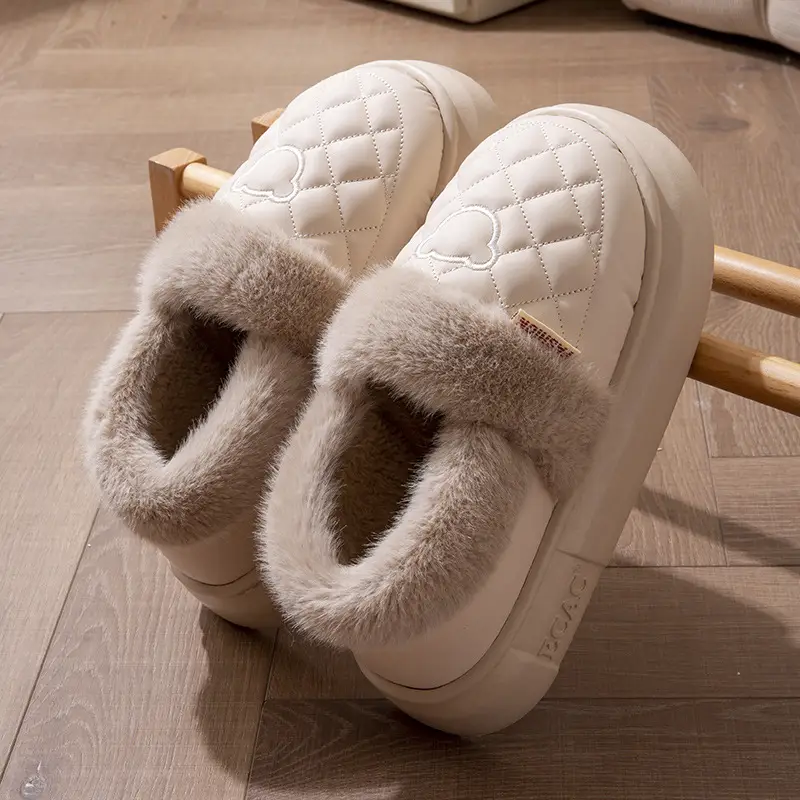 Waterproof Bag with Cotton Slippers Women's Winter Warm Outer Wear Couple's Home Warm Shoes for Men's Autumn - Image 3
