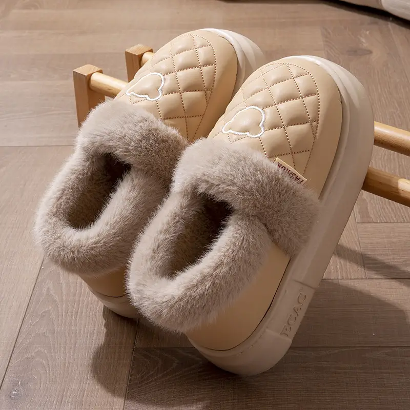 Waterproof Bag with Cotton Slippers Women's Winter Warm Outer Wear Couple's Home Warm Shoes for Men's Autumn - Image 4
