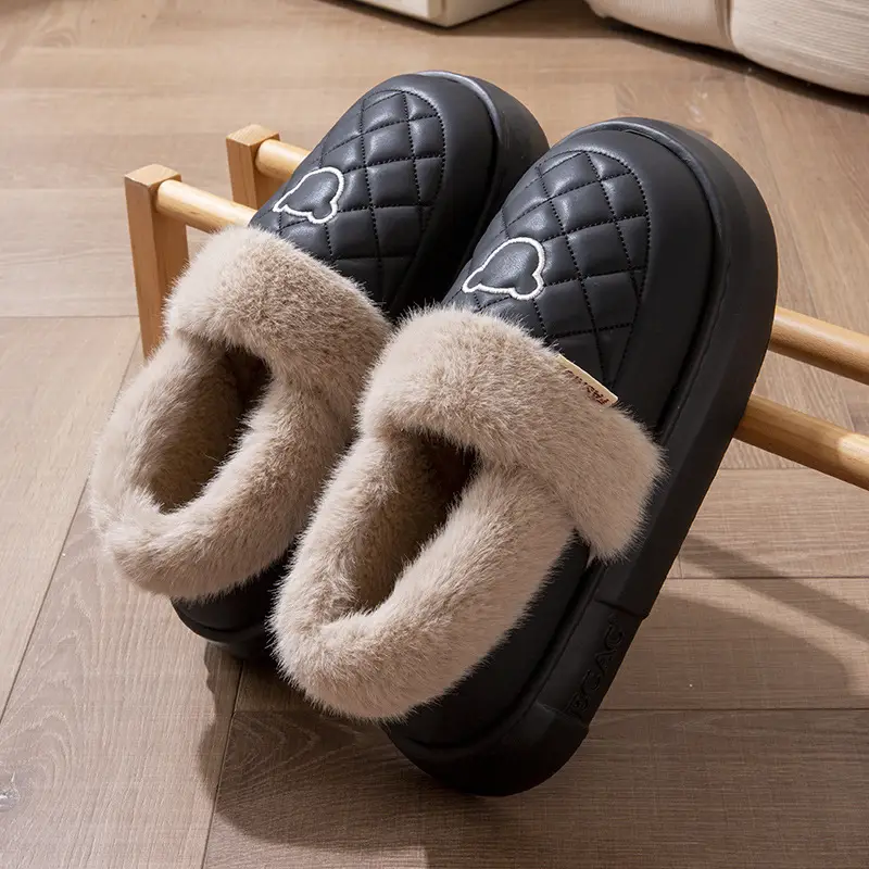 Waterproof Bag with Cotton Slippers Women's Winter Warm Outer Wear Couple's Home Warm Shoes for Men's Autumn - Image 6