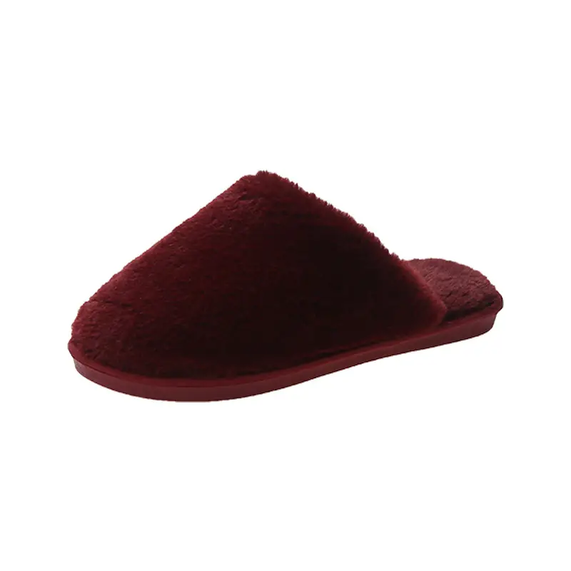Cotton Slippers Women's Autumn and Winter Outfit Indoor Home and Household Plush Warm-keeping Baotou Non-slip Moon Flat Wool Slippers