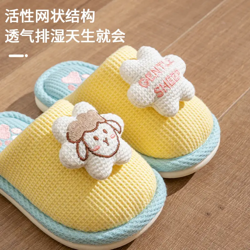 Children's Cotton Slippers Girls Cute Indoor Non-slip Girls Princess Autumn and Winter Boys Rabbit Home Baby Slippers