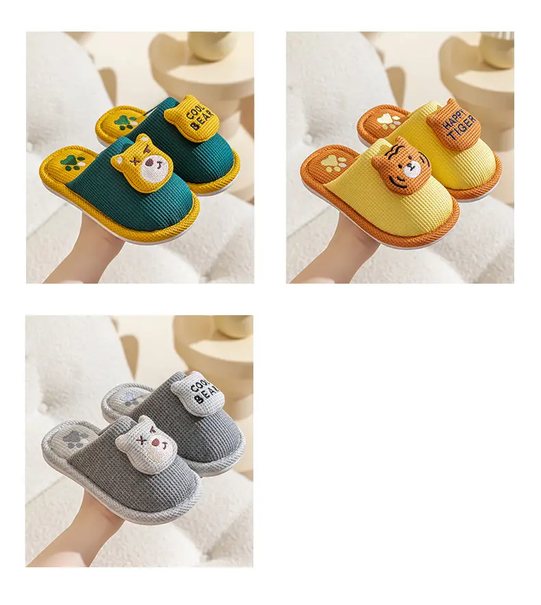 Children's Cotton Slippers Girls Cute Indoor Non-slip Girls Princess Autumn and Winter Boys Rabbit Home Baby Slippers — feature 11