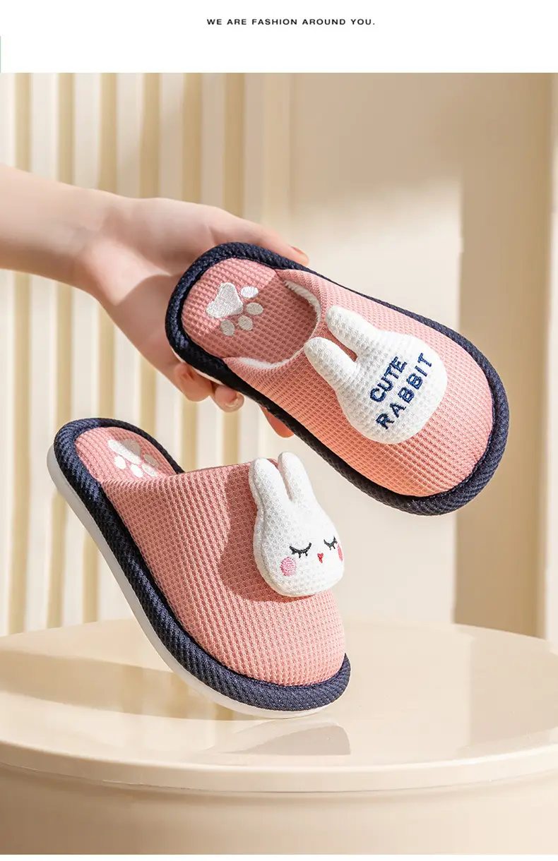 Children's Cotton Slippers Girls Cute Indoor Non-slip Girls Princess Autumn and Winter Boys Rabbit Home Baby Slippers — feature 15