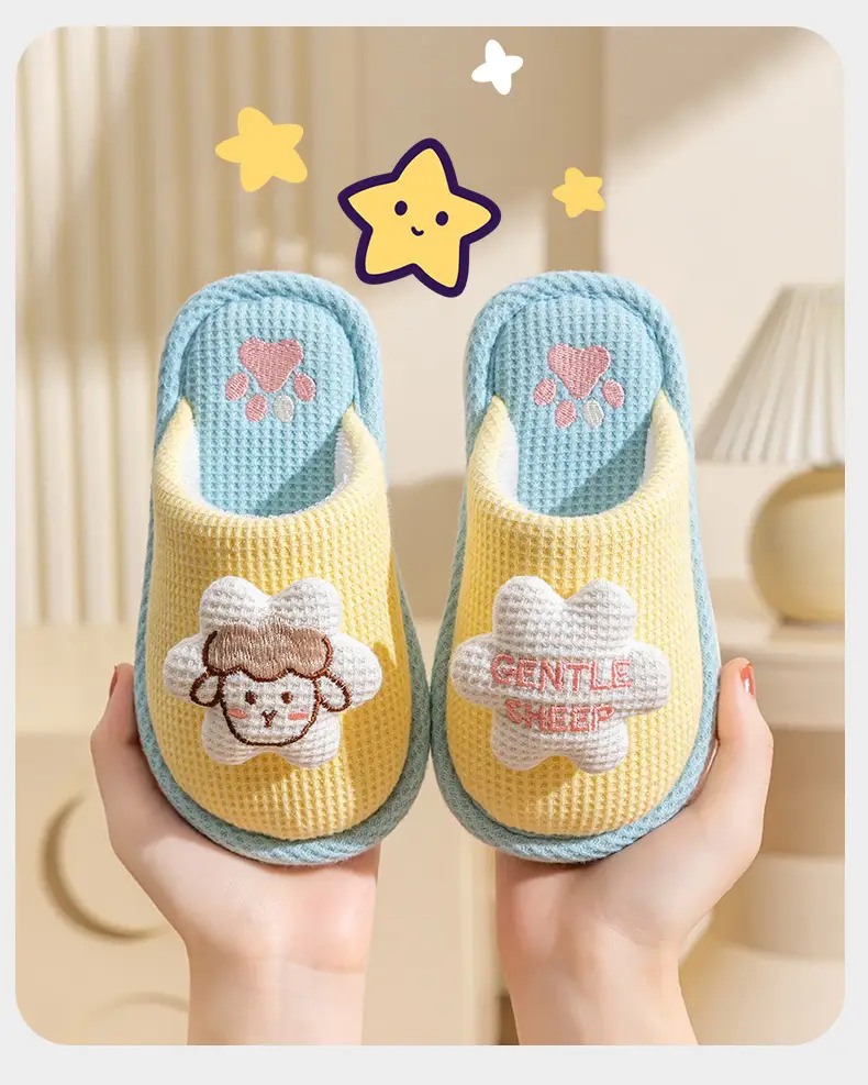 Children's Cotton Slippers Girls Cute Indoor Non-slip Girls Princess Autumn and Winter Boys Rabbit Home Baby Slippers — feature 3