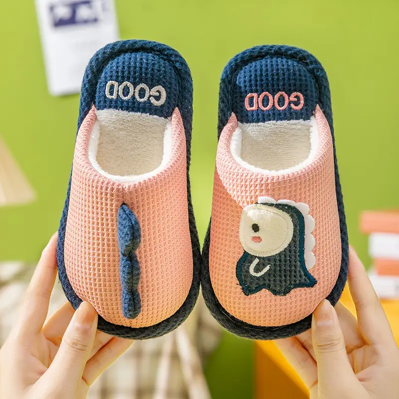 Children's Cotton Slippers Girls Cute Indoor Non-slip Girls Princess Autumn and Winter Boys Rabbit Home Baby Slippers