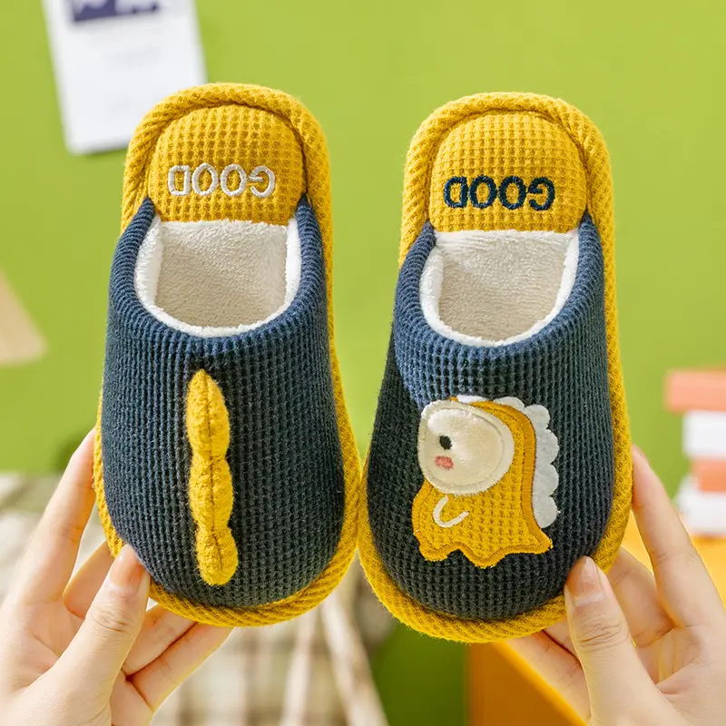 Children's Cotton Slippers Girls Cute Indoor Non-slip Girls Princess Autumn and Winter Boys Rabbit Home Baby Slippers