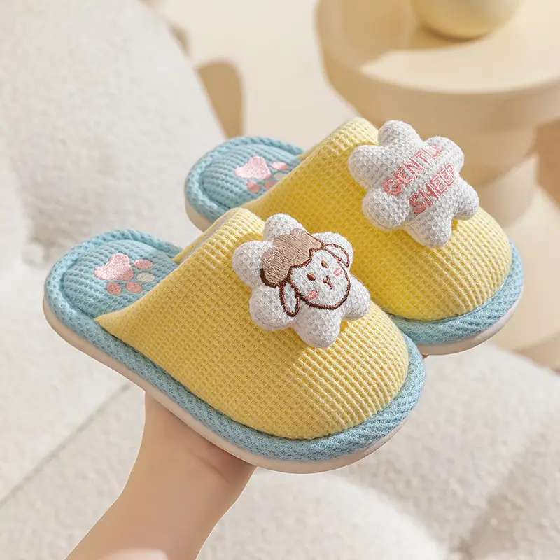 Children's Cotton Slippers Girls Cute Indoor Non-slip Girls Princess Autumn and Winter Boys Rabbit Home Baby Slippers