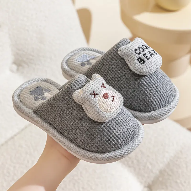 Children's Cotton Slippers Girls Cute Indoor Non-slip Girls Princess Autumn and Winter Boys Rabbit Home Baby Slippers