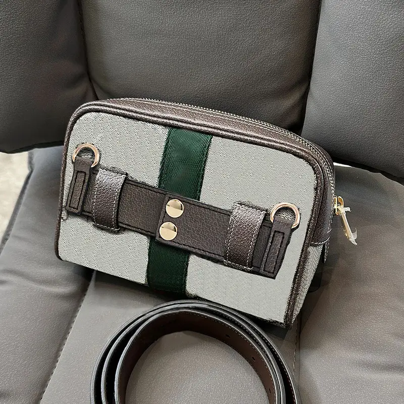 Gucci Waist Bag Crossbody Strap Vintage Brown 16.5cm