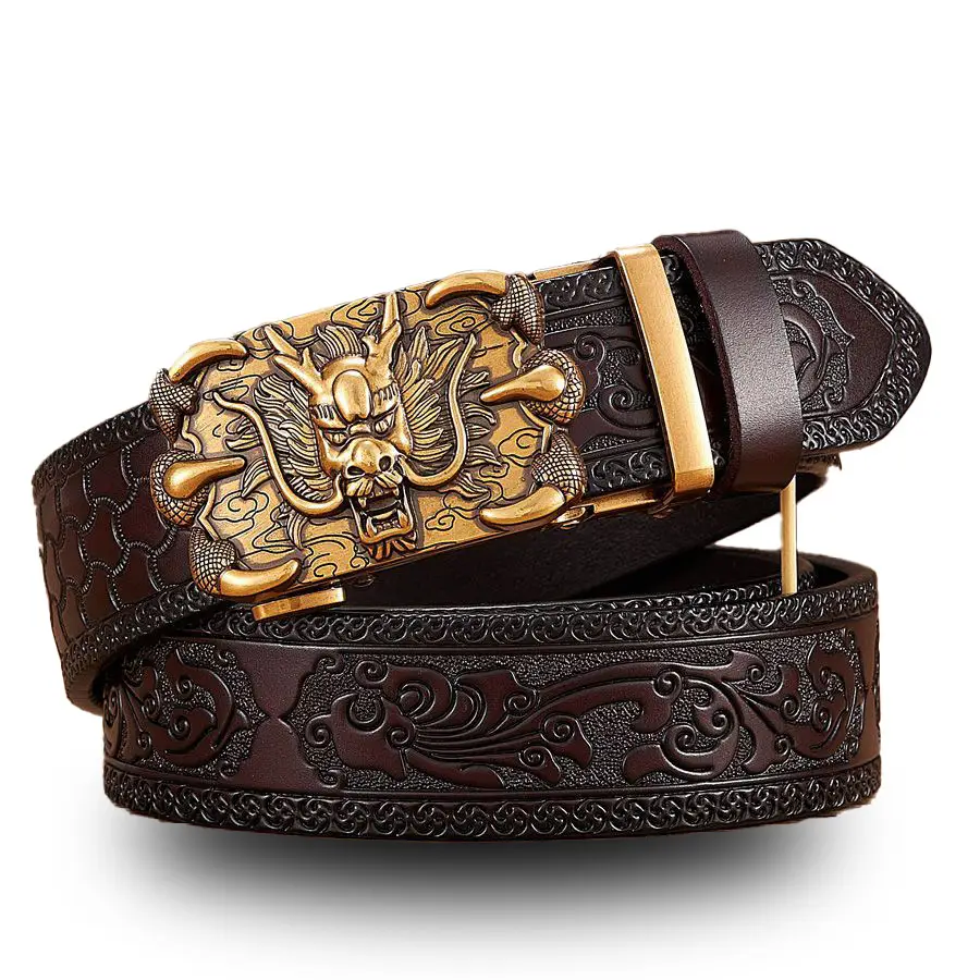 Retro Dragon King Belt for Men Cowhide with Automatic Buckle - Image 8