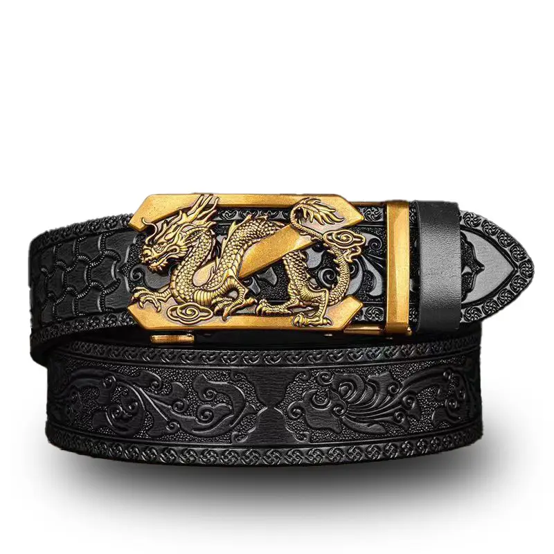 Retro Dragon King Belt for Men Cowhide with Automatic Buckle — feature 6
