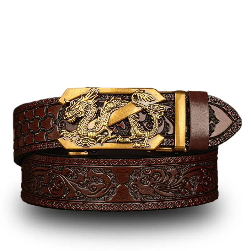 Retro Dragon King Belt for Men Cowhide with Automatic Buckle - Image 5