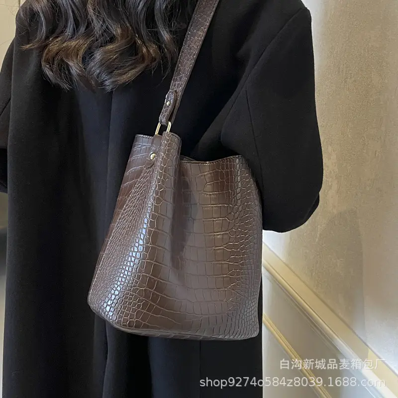 Large Fish Skin Bucket Bag for Women 2026 - Image 5